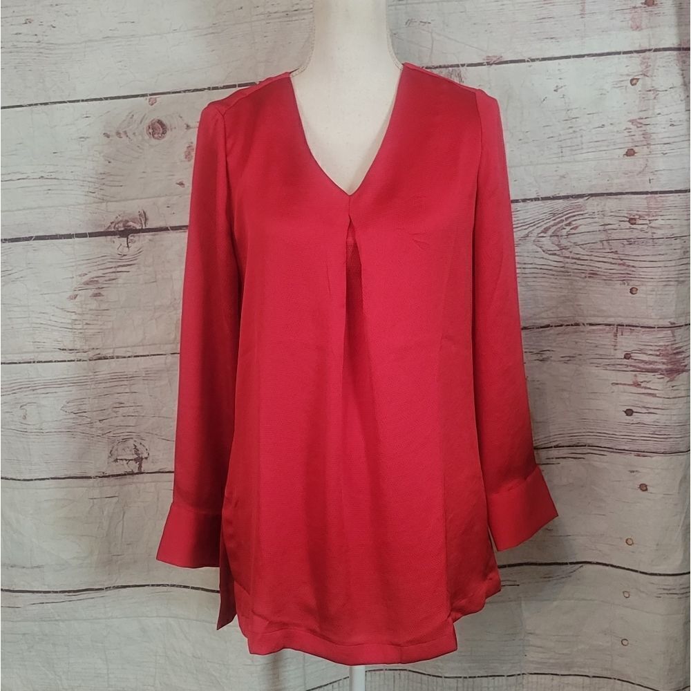 Chico's Satin Longsleeve Tunic Size Small/Chico's 0‎